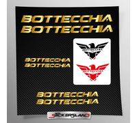 Kit adesivi compatibile con telaio MTB Mountainbike e casco | decals sticker Decalcomanie bici scritte loghi | Stickersland® - Bottec (Oro Metallizzato Opaco)