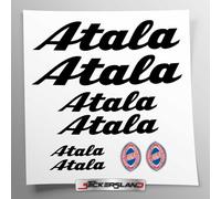 Kit adesivi compatibile con telaio MTB Mountainbike e casco | decals sticker Decalcomanie bici scritte loghi | Stickersland® - Atal (Nero Lucido)