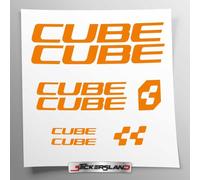 Kit adesivi compatibile con telaio MTB Mountainbike e casco | decals sticker Decalcomanie bici scritte loghi | Stickersland® - CB (Arancione Opaco)