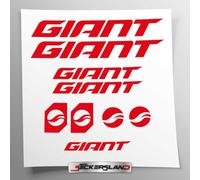 Kit adesivi compatibile con telaio MTB Mountainbike e casco | decals sticker Decalcomanie bici scritte loghi | Stickersland® GIAN (Rosso Lucido)