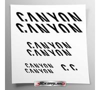 Kit adesivi compatibile con telaio MTB Mountainbike e casco | decals sticker Decalcomanie bici scritte loghi | Stickersland® - Canyo (Nero Opaco)
