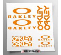 Kit adesivi compatibile con telaio MTB Mountainbike e casco | decals sticker Decalcomanie bici scritte loghi | Stickersland® - Oakle (Arancione Opaco)