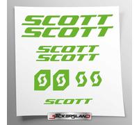 Kit adesivi compatibile con telaio MTB Mountainbike e casco | decals sticker Decalcomanie bici scritte loghi | Stickersland® - Scot (Verde Lucido)