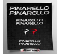 Kit adesivi compatibile con telaio Pinarello MTB Mountainbike e casco | decals sticker Decalcomanie bici scritte loghi | Stickersland® (Argento Lucido Metallizzato)