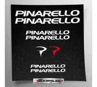 Kit adesivi compatibile con telaio Pinarello MTB Mountainbike e casco | decals sticker Decalcomanie bici scritte loghi | Stickersland® (Bianco Lucido)