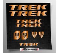 Kit adesivi compatibile con telaio Trek MTB Mountainbike e casco | decals sticker Decalcomanie bici scritte loghi | Stickersland® (Rame/Bronzo Lucido Metallizzato)