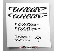 Kit adesivi compatibile con telaio Wilier MTB Mountainbike e casco | decals sticker Decalcomanie bici scritte loghi | Stickersland® (Nero Opaco)