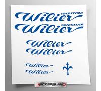 Kit adesivi compatibile con telaio Wilier MTB Mountainbike e casco | decals sticker Decalcomanie bici scritte loghi | Stickersland® (Blu Lucido)