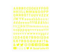Kit Adesivi Componibili Lettere E Simboli Social 4r, Colore Giallo Fluo