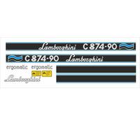 KIT ADESIVI DECALCOMANIE LAMBORGHINI C 874-90 ergomatic PER TRATTORI AGRICOLI