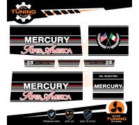 Kit Adesivi Motore Marino Fuoribordo Mercury 25 cv 2 Tempi - SUPERAMERICA