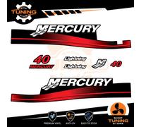 Kit Adesivi Motore Marino Fuoribordo Mercury 40 cv 2T versione Lightining ELPTO