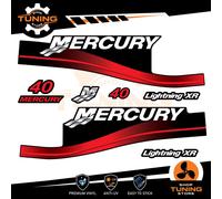 Kit Adesivi Motore Marino Fuoribordo Mercury 40 cv 2T versione Lightining XR