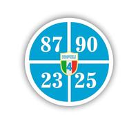Kit Adesivi Napoli Campioni d'Italia Date dei 4 scudetti, PVC, per Auto Moto Casco Tablet composto da uno sticker da 10 cm + 4 sticker da 5 cm