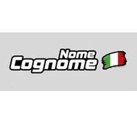 Kit adesivi nominativi (12 pezzi) - Bandiera + Nome + Cognome UCI MOD. H - Stampa U.V. Su PVC TRASPARENTE alta resistenza all'esterno ed antigraffio (stampa sul retro)