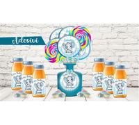 KIT ADESIVI PERSONALIZZATI ETICHETTE PER FESTA COMPLEANNO BATTESIMO NASCITA crea