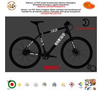 Kit adesivi riflettente telaio bike mtb sticker reflective bomb black white