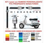 Kit Adesivi Vespa PX LML STAR Strisce NUMERO PERSONALIZZATO frontale + cofani