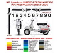 Kit Adesivi Vespa PX LML STAR Strisce NUMERO PERSONALIZZATO frontale + cofani
