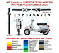 Kit Adesivi Vespa PX LML STAR Strisce NUMERO PERSONALIZZATO frontale + cofani