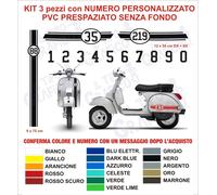 Kit Adesivi Vespa PX LML STAR Strisce NUMERO PERSONALIZZATO frontale + cofani