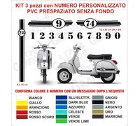 Kit Adesivi Vespa PX LML STAR Strisce NUMERO PERSONALIZZATO frontale + cofani