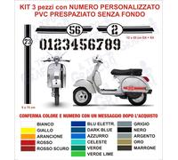 Kit Adesivi Vespa PX LML STAR Strisce NUMERO PERSONALIZZATO frontale + cofani