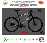 Kit adesivi vinile riflettente telaio bicicletta mtb black white reflective