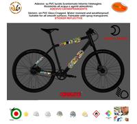 Kit adesivi vinile riflettente telaio bicicletta mtb bomb DC strip reflective