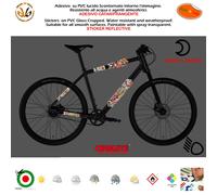 Kit adesivi vinile riflettente telaio bicicletta mtb bomb sponsor DC reflective