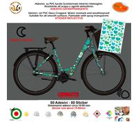Kit adesivi vinile riflettente telaio bicicletta mtb cuori celesti reflective