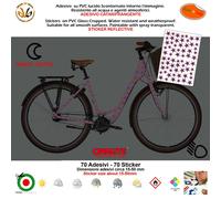 Kit adesivi vinile riflettente telaio bicicletta stelle rossoblu pvc reflective