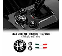 Kit Adesivo Alfa Romeo Loghi + Bandiera Italia per Interno Giulia Stelvio