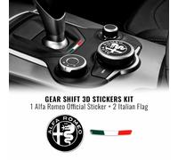 Kit Adesivo Alfa Romeo Logo 51 mm + Bandiera per Interno Giulia Stelvio