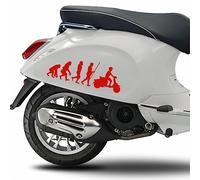 Kit adesivo evoluzione genesi uomo vespaman evolution compatibili con PIAGGIO VESPA SPRINT PRIMAVERA GTV 300 GTS 300 GTV250 GTV125 scegli colore Cod.1993 (032 Rosso)