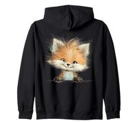 Kit Adorabile con Volpe Che sbircia Sorridente Felpa con Cappuccio