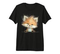 Kit Adorabile con Volpe Che sbircia Sorridente Maglietta Premium