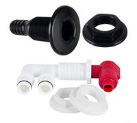 Kit aeratore pompa per barca Livewells Baitwells Valvola per acquario vivo Standard 1-1/16 Foro di montaggio compatibile con raccordi 3/4 tubi marini ossigenazione ottimale per il trasporto dei pesci