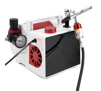 Kit aerografo a doppia azione, compressore d'aria portatile 0-36 PSI con aerografo e serbatoio da 1,3 litri, manometro regolabile, kit spruzzatore di vernice da tavolo per pittura