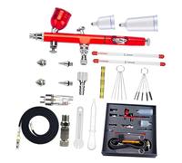 Kit aerografo a doppia azione con ugello ad ago da 0,2/0,3/0,5 mm e tazza per fluido di alimentazione gravitazionale aerografo leggero per verniciatura automobilistica