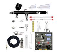 Kit aerografo a doppia azione con ugello ad ago da 0,2/0,3/0,5 mm e tazza per fluido di alimentazione gravitazionale aerografo leggero per verniciatura automobilistica