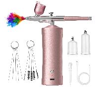 Kit aerografo con compressore - 30PSI ad alta pressione, set di aerografi senza intasamento, alimentato a cavo e ricaricabile, con ugello da 0,3mm e spazzola per la pulizia, adatto per pittura e decor