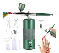 Kit aerografo con compressore, kit aerografo portatile, kit di ricarica USB, kit di spruzzatore per vernice modello di vernice, kit aerografo per unghie senza fili verde, aerografo a pressione