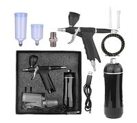 Kit aerografo con compressore, set portatile a doppia azione for pittura, modello, unghie Precisione Senza Sforzo Spruzzo Uniforme(NCT-HHTAC1-B)