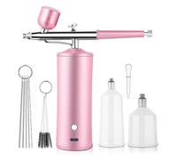 Kit aerografo con compressore, siringa per ossigeno con ugello da 0,3 mm, per idratazione della pelle, nail art, tatuaggi, pittura, trucco,
