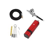 Kit aerografo con doppia azione Tipo di gravità Pistola a spruzzo for modello Art Model Body Paint Artist Makeup Nail Tattoo Tools Soffiaggio comodo(TM80S Red F)