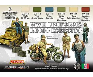 Kit aerografo di colori camouflage LifeColor CS14 ITALIAN WWII REGIO ESERCITO UNIFORMS