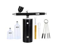 Kit aerografo Mini Compressore Set Pistola a spruzzo singola Azione for Trucco Della Torta Decorazione Barbiere Cura del Facial Care tazza sostituibile Soffiaggio comodo(F)
