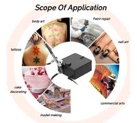 Kit aerografo multiuso da 0,3 mm con compressore d'aria da 36 PSI, portatile e silenzioso