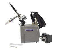 Kit aerografo pistola a spruzzo mini spazzola ad aria compressa portatile e c...